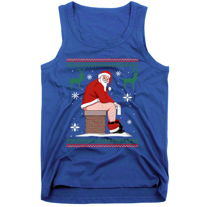 Santa Pooping Down The Chimney Ugly Christmas Sweater Meaningful Gift Tank Top