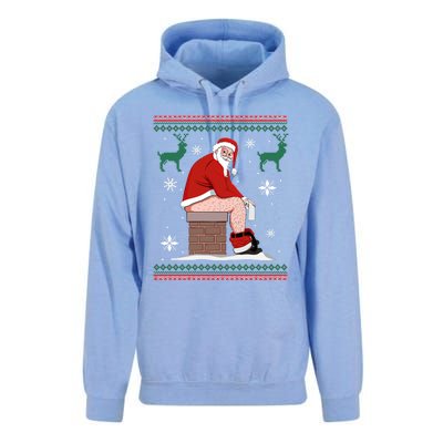 Santa Pooping Down The Chimney Ugly Christmas Sweater Meaningful Gift Unisex Surf Hoodie