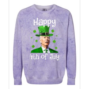 St Patricks Day Funny Happy 4th Of July Anti Joe Biden Colorblast Crewneck Sweatshirt