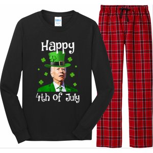 St Patricks Day Funny Happy 4th Of July Anti Joe Biden Long Sleeve Pajama Set