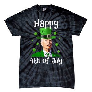 St Patricks Day Funny Happy 4th Of July Anti Joe Biden Tie-Dye T-Shirt