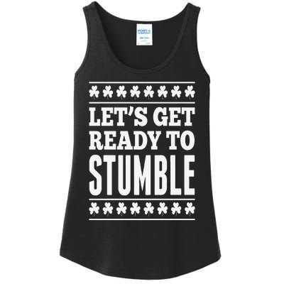 St. Patrick's Day Let's Get Ready To Stumble Ladies Essential Tank