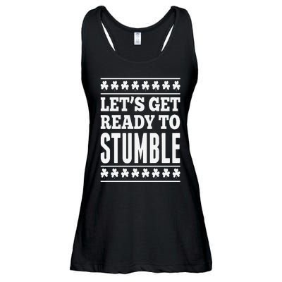 St. Patrick's Day Let's Get Ready To Stumble Ladies Essential Flowy Tank