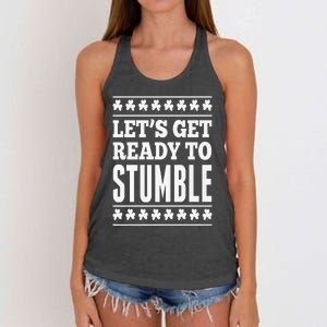 St. Patrick's Day Let's Get Ready To Stumble Women's Knotted Racerback Tank