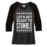 St. Patrick's Day Let's Get Ready To Stumble Women's Tri-Blend 3/4-Sleeve Raglan Shirt