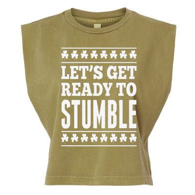 St. Patrick's Day Let's Get Ready To Stumble Garment-Dyed Women's Muscle Tee