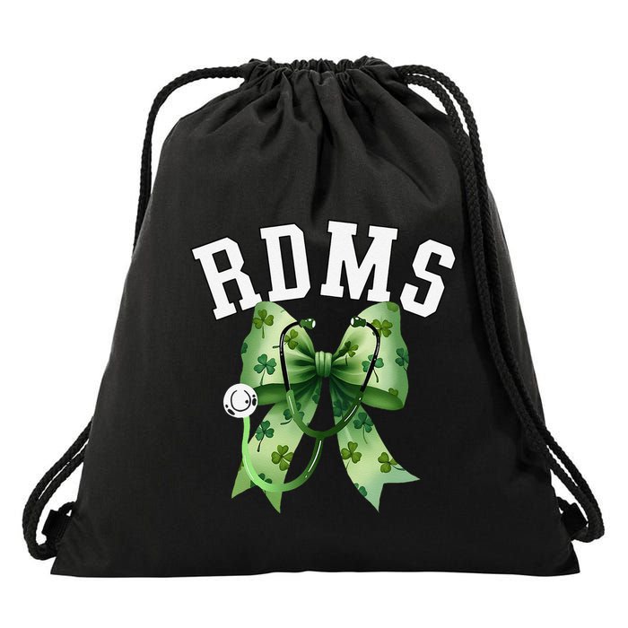 St PatrickS Day Coquette Bow Stethoscope Rdms Sonographer Drawstring Bag