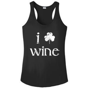 St Patricks Day Wine Women I Love Wine Lover Shamrock Ladies PosiCharge Competitor Racerback Tank