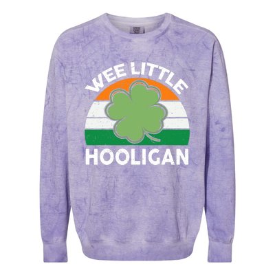 St Patricks Day Wee Little Hooligan Funny Colorblast Crewneck Sweatshirt