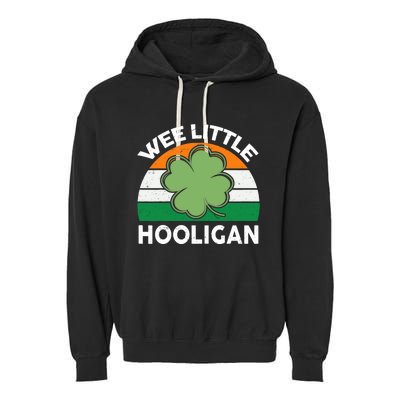 St Patricks Day Wee Little Hooligan Funny Garment-Dyed Fleece Hoodie