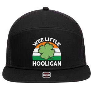 St Patricks Day Wee Little Hooligan Funny 7 Panel Mesh Trucker Snapback Hat