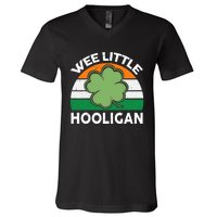 St Patricks Day Wee Little Hooligan Funny V-Neck T-Shirt