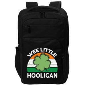 St Patricks Day Wee Little Hooligan Funny Impact Tech Backpack