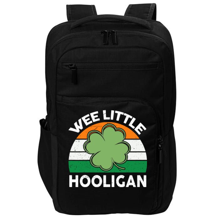 St Patricks Day Wee Little Hooligan Funny Impact Tech Backpack