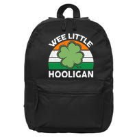 St Patricks Day Wee Little Hooligan Funny 16 in Basic Backpack