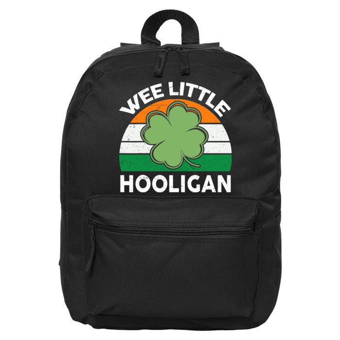 St Patricks Day Wee Little Hooligan Funny 16 in Basic Backpack