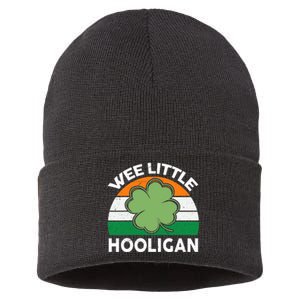 St Patricks Day Wee Little Hooligan Funny Sustainable Knit Beanie