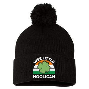 St Patricks Day Wee Little Hooligan Funny Pom Pom 12in Knit Beanie