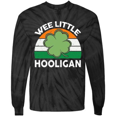 St Patricks Day Wee Little Hooligan Funny Tie-Dye Long Sleeve Shirt