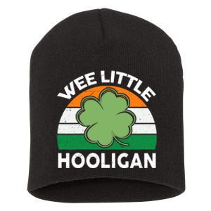 St Patricks Day Wee Little Hooligan Funny Short Acrylic Beanie