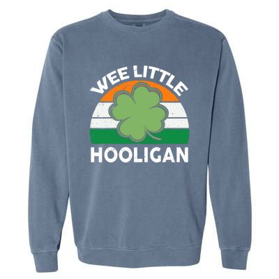 St Patricks Day Wee Little Hooligan Funny Garment-Dyed Sweatshirt