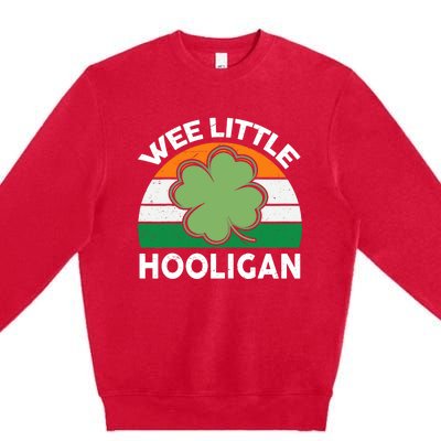 St Patricks Day Wee Little Hooligan Funny Premium Crewneck Sweatshirt