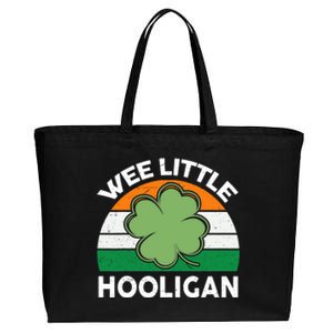 St Patricks Day Wee Little Hooligan Funny Cotton Canvas Jumbo Tote