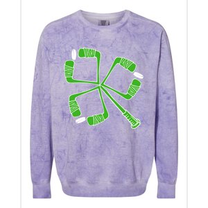 Saint Patricks Day Hockey Stick Shamrock St PatrickS Day Gift Colorblast Crewneck Sweatshirt