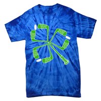 Saint Patricks Day Hockey Stick Shamrock St PatrickS Day Gift Tie-Dye T-Shirt