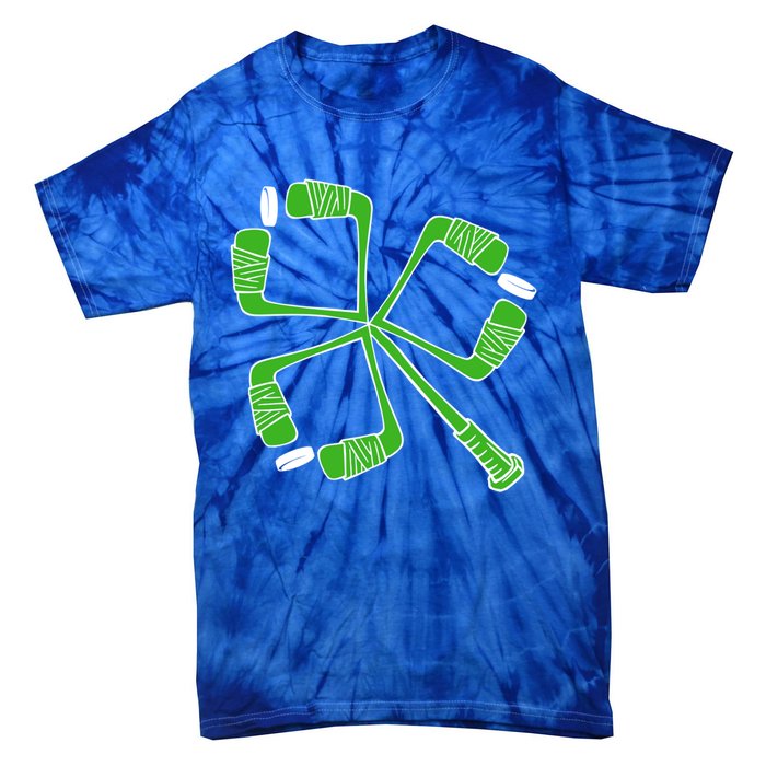 Saint Patricks Day Hockey Stick Shamrock St PatrickS Day Gift Tie-Dye T-Shirt