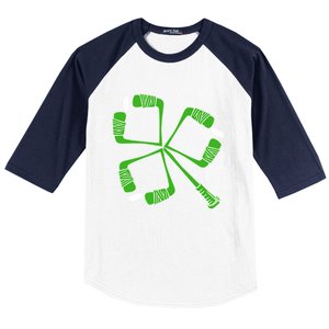 Saint Patricks Day Hockey Stick Shamrock St PatrickS Day Gift Baseball Sleeve Shirt