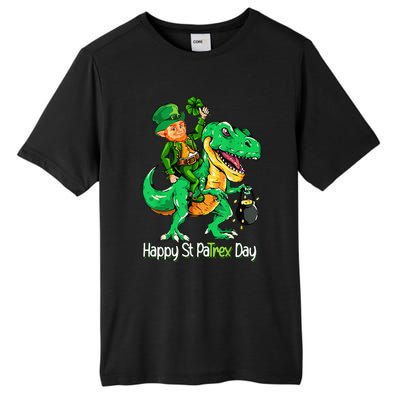 St Patricks Day Leprechaun Riding Dinosaur Gift Tall Fusion ChromaSoft Performance T-Shirt