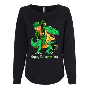 St Patricks Day Leprechaun Riding Dinosaur Gift Womens California Wash Sweatshirt