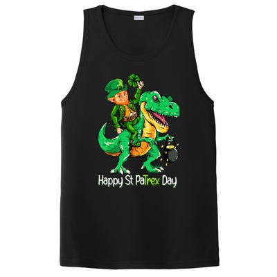 St Patricks Day Leprechaun Riding Dinosaur Gift PosiCharge Competitor Tank