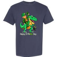 St Patricks Day Leprechaun Riding Dinosaur Gift Garment-Dyed Heavyweight T-Shirt