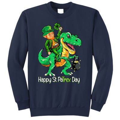 St Patricks Day Leprechaun Riding Dinosaur Gift Sweatshirt