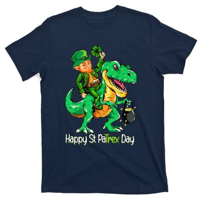 St Patricks Day Leprechaun Riding Dinosaur Gift T-Shirt