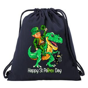 St Patricks Day Leprechaun Riding Dinosaur Gift Drawstring Bag