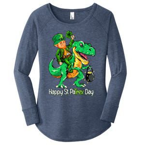 St Patricks Day Leprechaun Riding Dinosaur Gift Women's Perfect Tri Tunic Long Sleeve Shirt