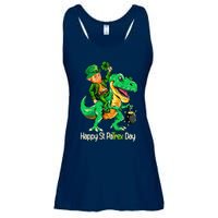 St Patricks Day Leprechaun Riding Dinosaur Gift Ladies Essential Flowy Tank