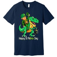 St Patricks Day Leprechaun Riding Dinosaur Gift Premium T-Shirt