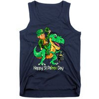 St Patricks Day Leprechaun Riding Dinosaur Gift Tank Top