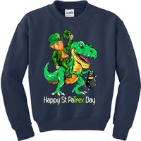 St Patricks Day Leprechaun Riding Dinosaur Gift Kids Sweatshirt