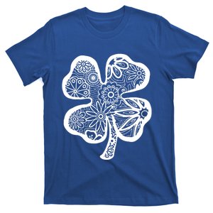 St Patrick's Day Luck Of The Irish Shamrock Funny Gift Line Drawing Cool Gift T-Shirt