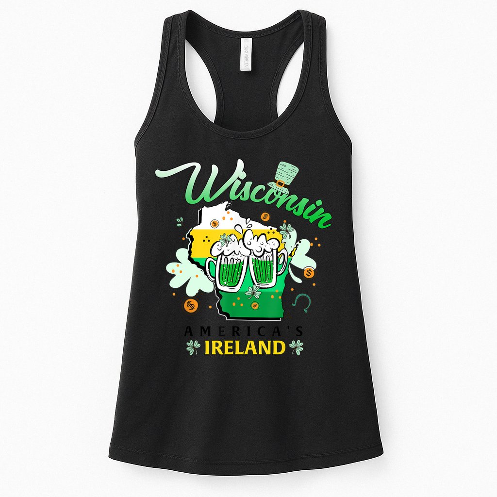 St Patricks Day Wisconsin Americas Ireland Irish Beer Lover Gift Womens Tank Top