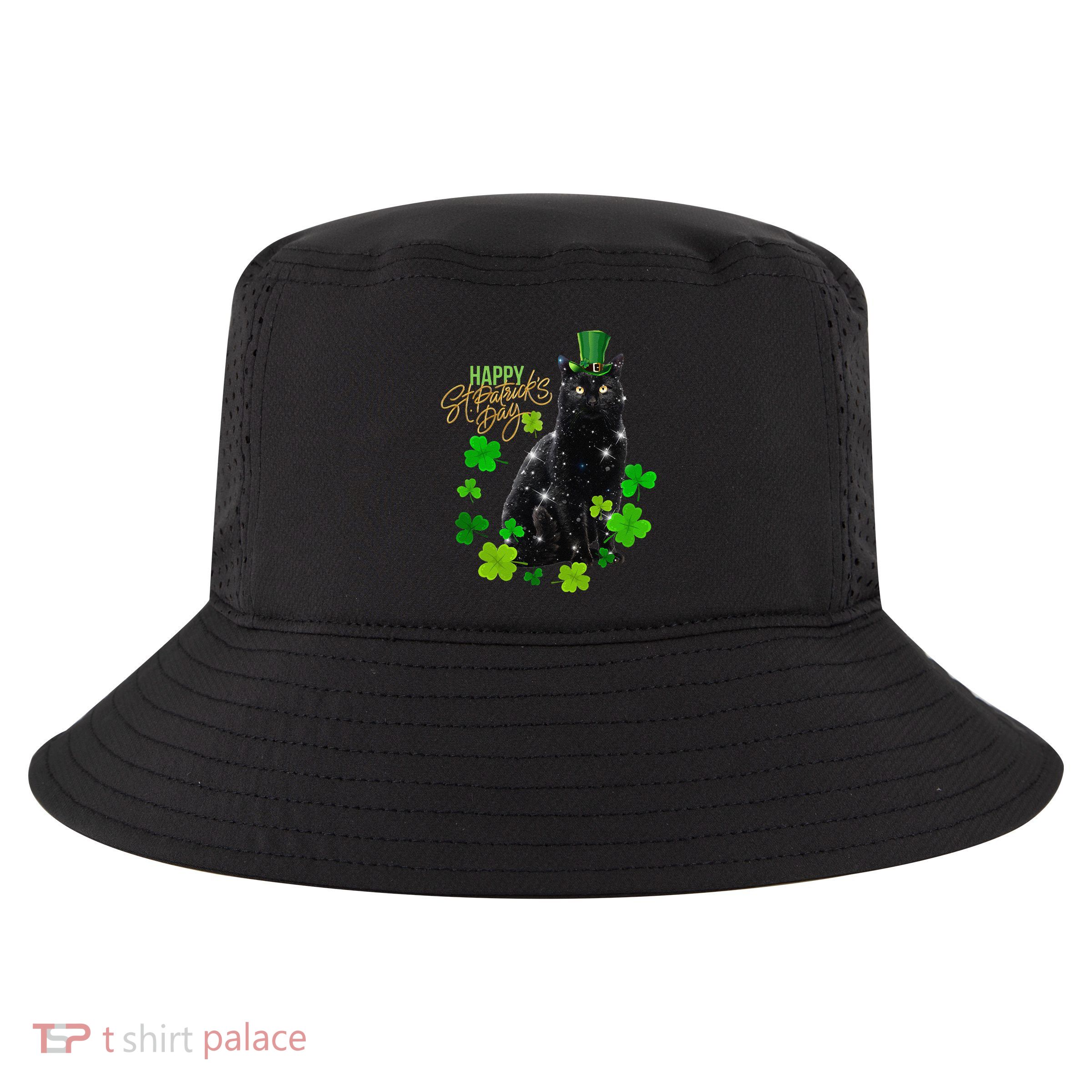 St Patrick's Day Irish Saint Patrick's Shamrock Sitting Cat2 Cool Comfort Performance Bucket Hat