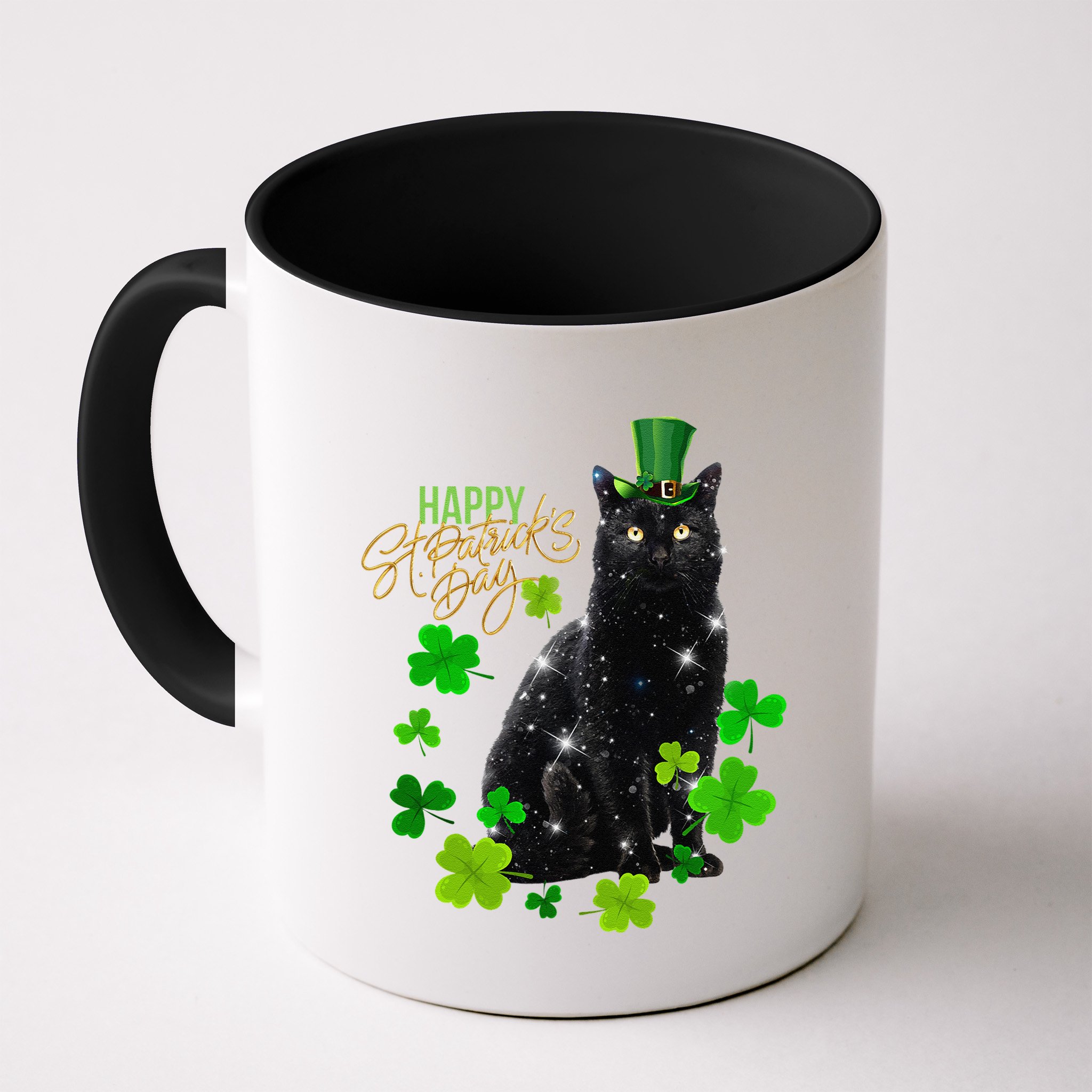 St Patrick's Day Irish Saint Patrick's Shamrock Sitting Cat2 Mug