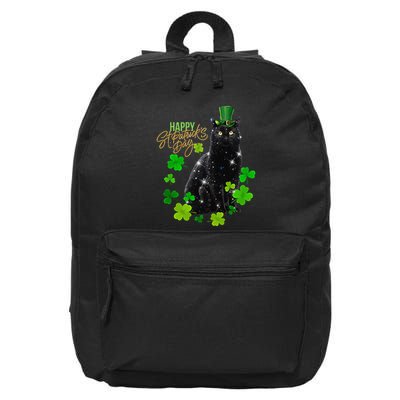 St Patrick's Day Irish Saint Patrick's Shamrock Sitting Cat2 16 in Basic Backpack