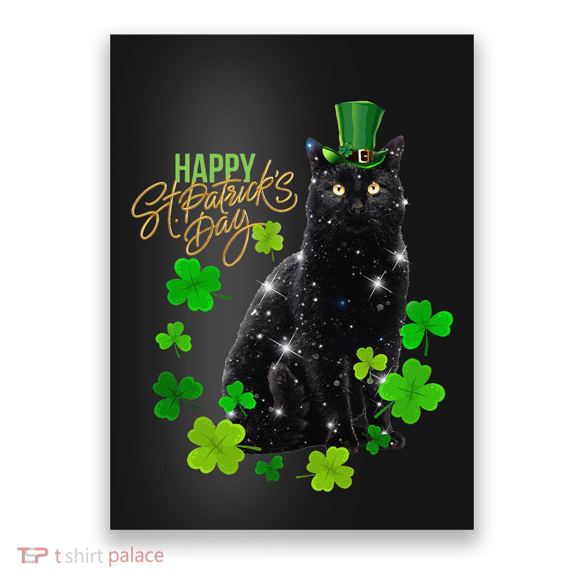 St Patrick's Day Irish Saint Patrick's Shamrock Sitting Cat2 Poster