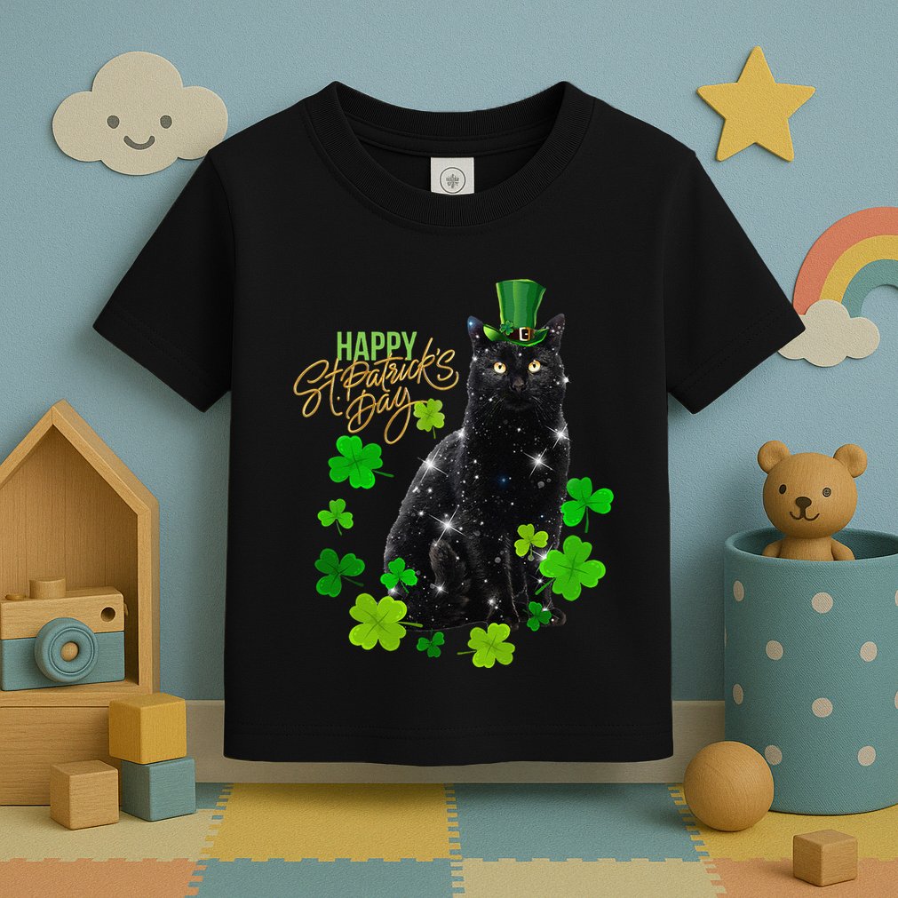 St Patrick's Day Irish Saint Patrick's Shamrock Sitting Cat2 Toddler T-Shirt